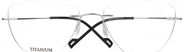 Women Cristal Eyeglasses: Shaq - Silver Transparent - SpaceSMART Eye Clinic (Front View)